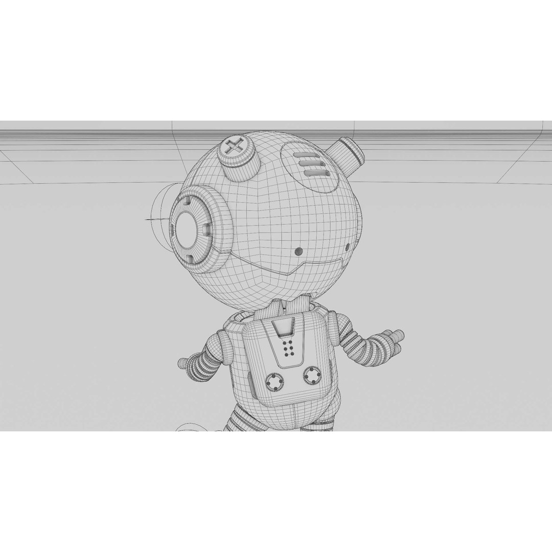 Toon Bot Echo 3D Model – Rigged Sci-Fi Character, Blender & FBX - View 39