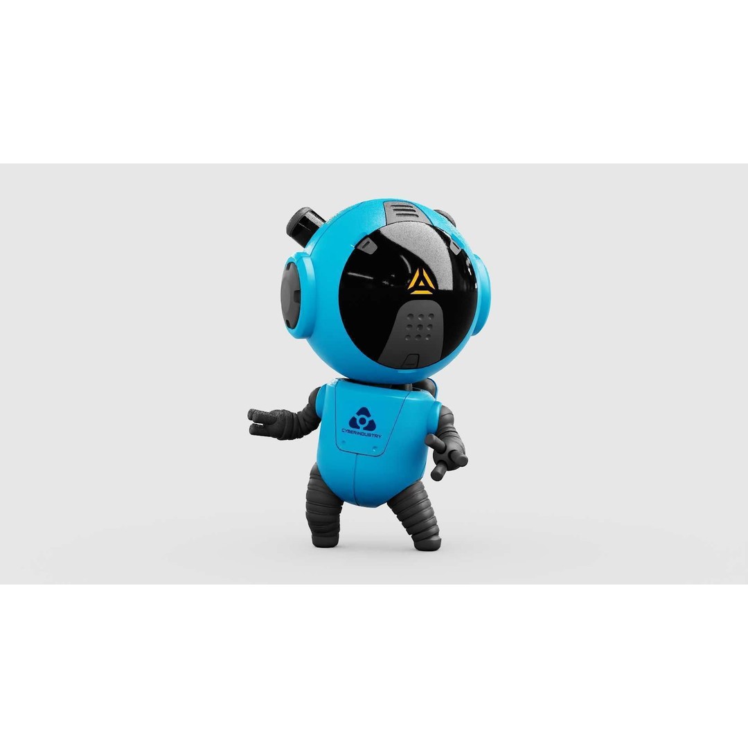 Toon Bot Echo 3D Model – Rigged Sci-Fi Character, Blender & FBX - View 4