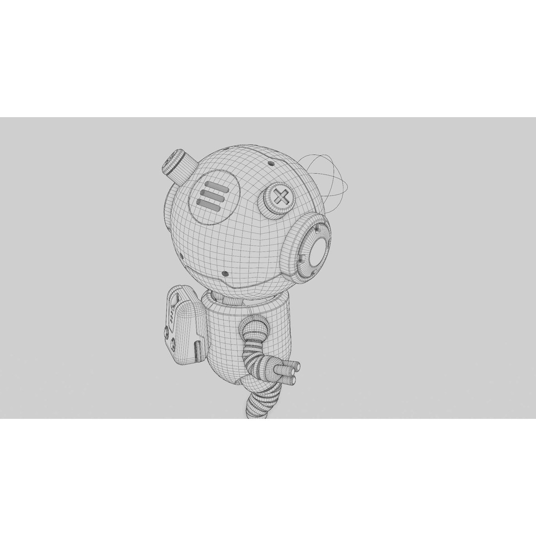 Toon Bot Echo 3D Model – Rigged Sci-Fi Character, Blender & FBX - View 40