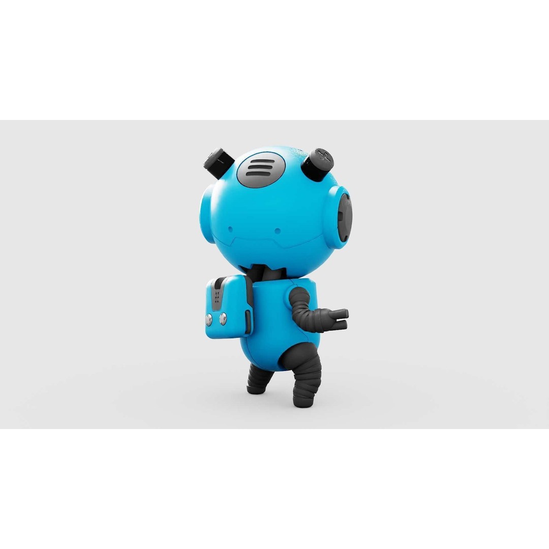 Toon Bot Echo 3D Model – Rigged Sci-Fi Character, Blender & FBX - View 9