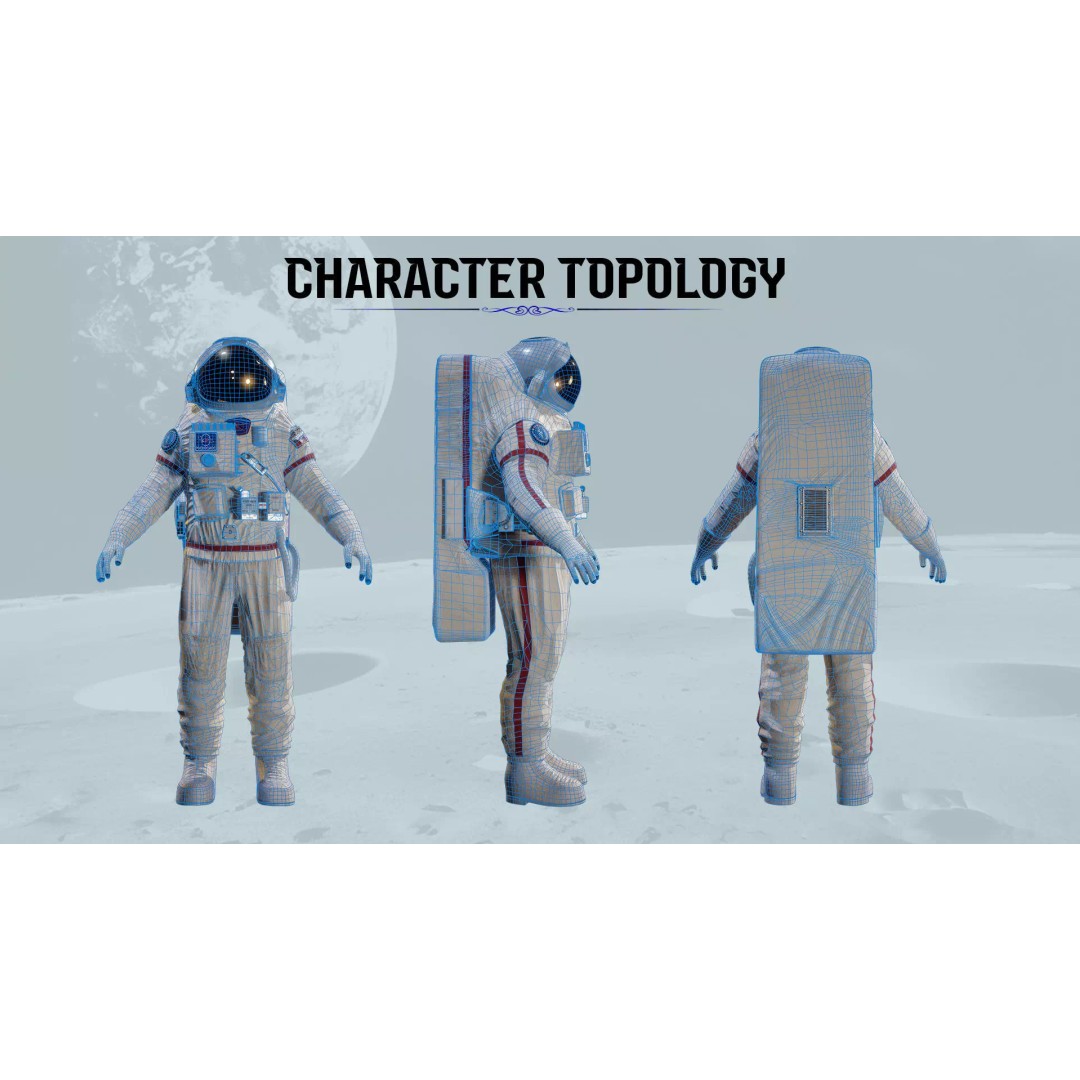 Orlan MKS Astronaut 3D Model – Low Poly Game Ready Character, FBX - View 5