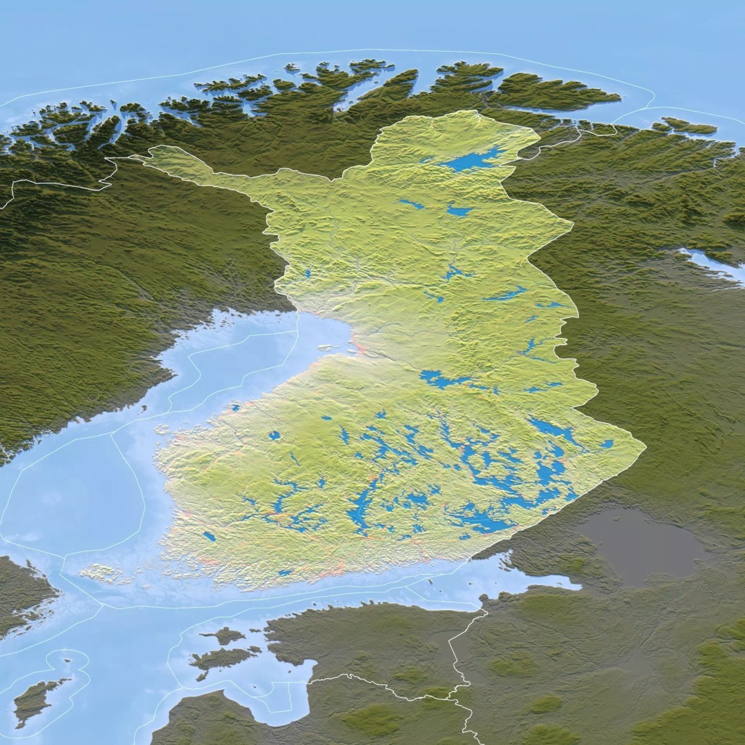 Finland Map 3D Model – Realistic Satellite Terrain, FBX, OBJ - View 12