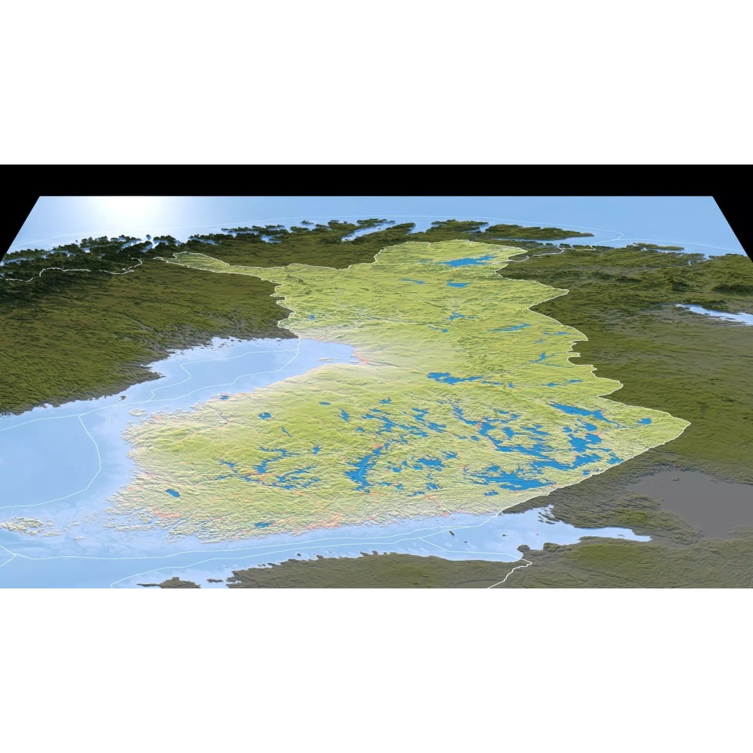 Finland Map 3D Model – Realistic Satellite Terrain, FBX, OBJ - View 13