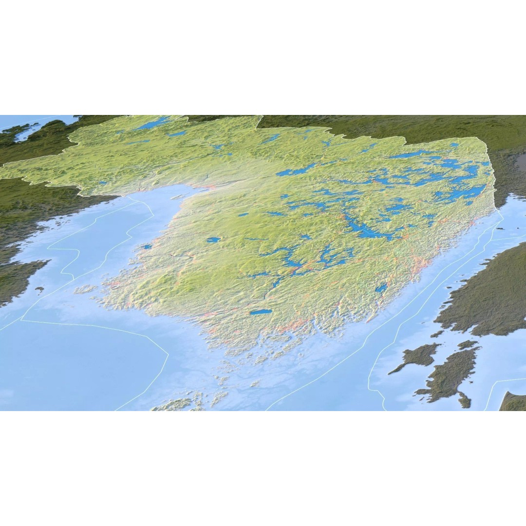 Finland Map 3D Model – Realistic Satellite Terrain, FBX, OBJ - View 14