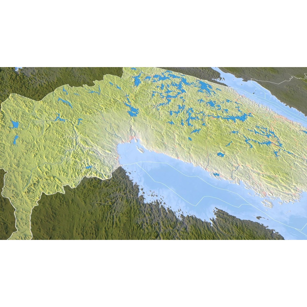 Finland Map 3D Model – Realistic Satellite Terrain, FBX, OBJ - View 16