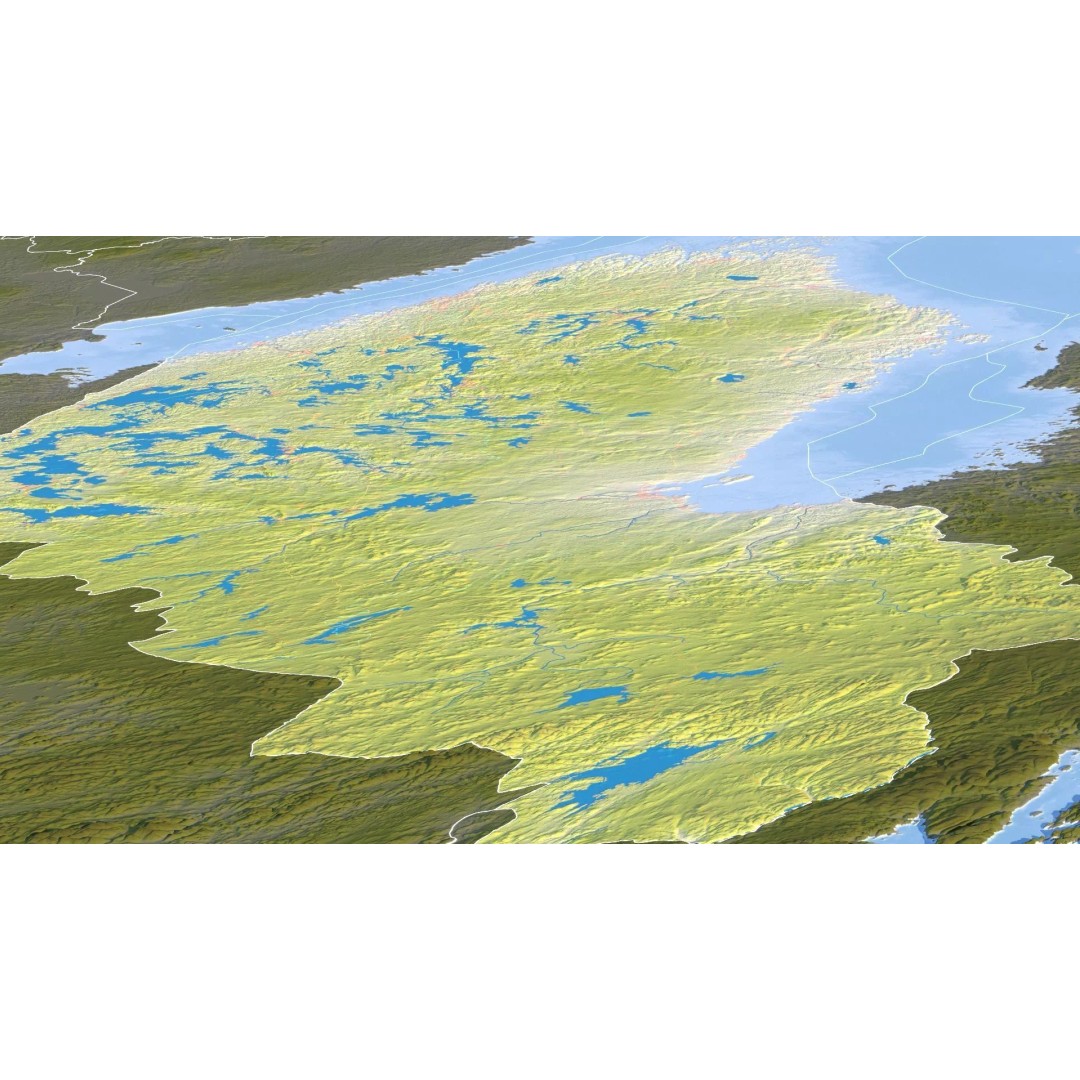 Finland Map 3D Model – Realistic Satellite Terrain, FBX, OBJ - View 17