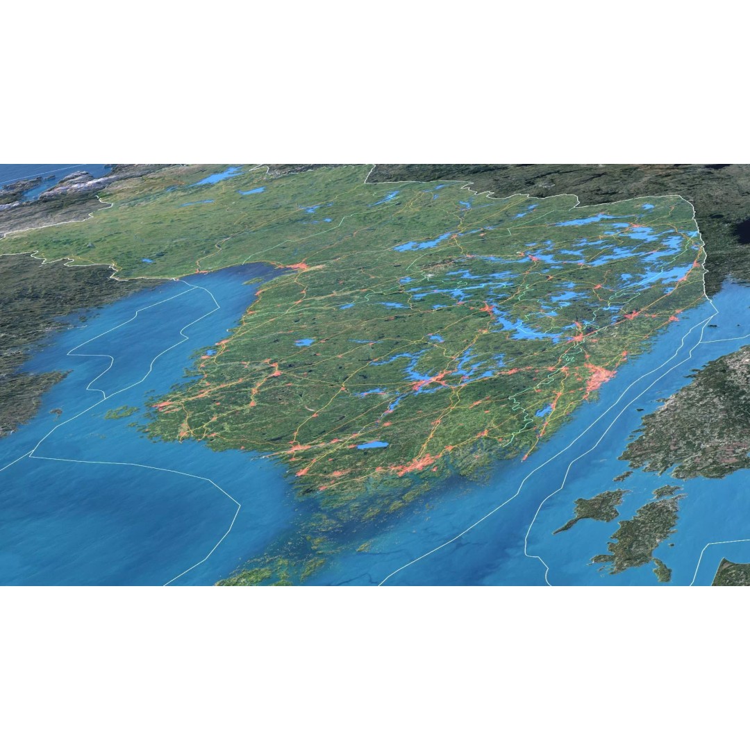 Finland Map 3D Model – Realistic Satellite Terrain, FBX, OBJ - View 5