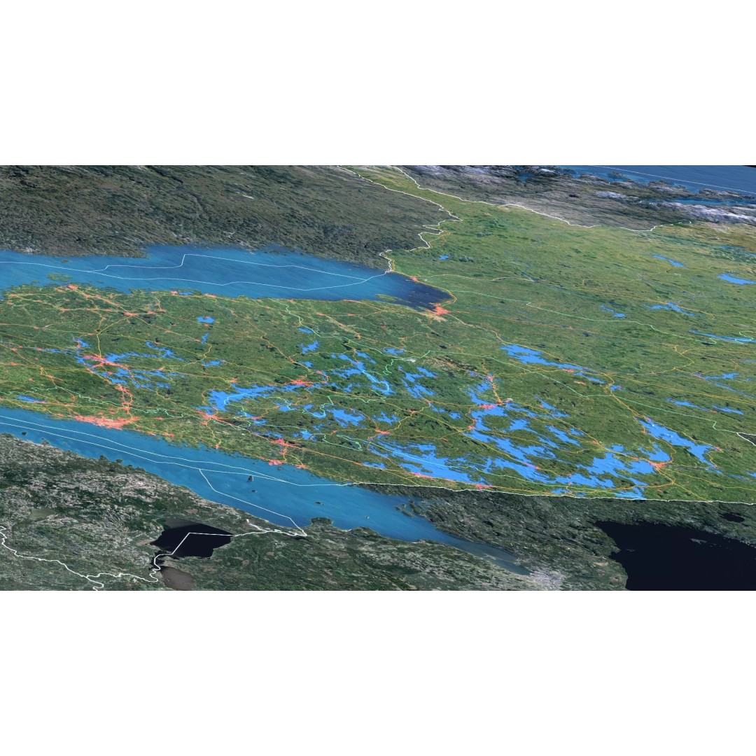 Finland Map 3D Model – Realistic Satellite Terrain, FBX, OBJ - View 6
