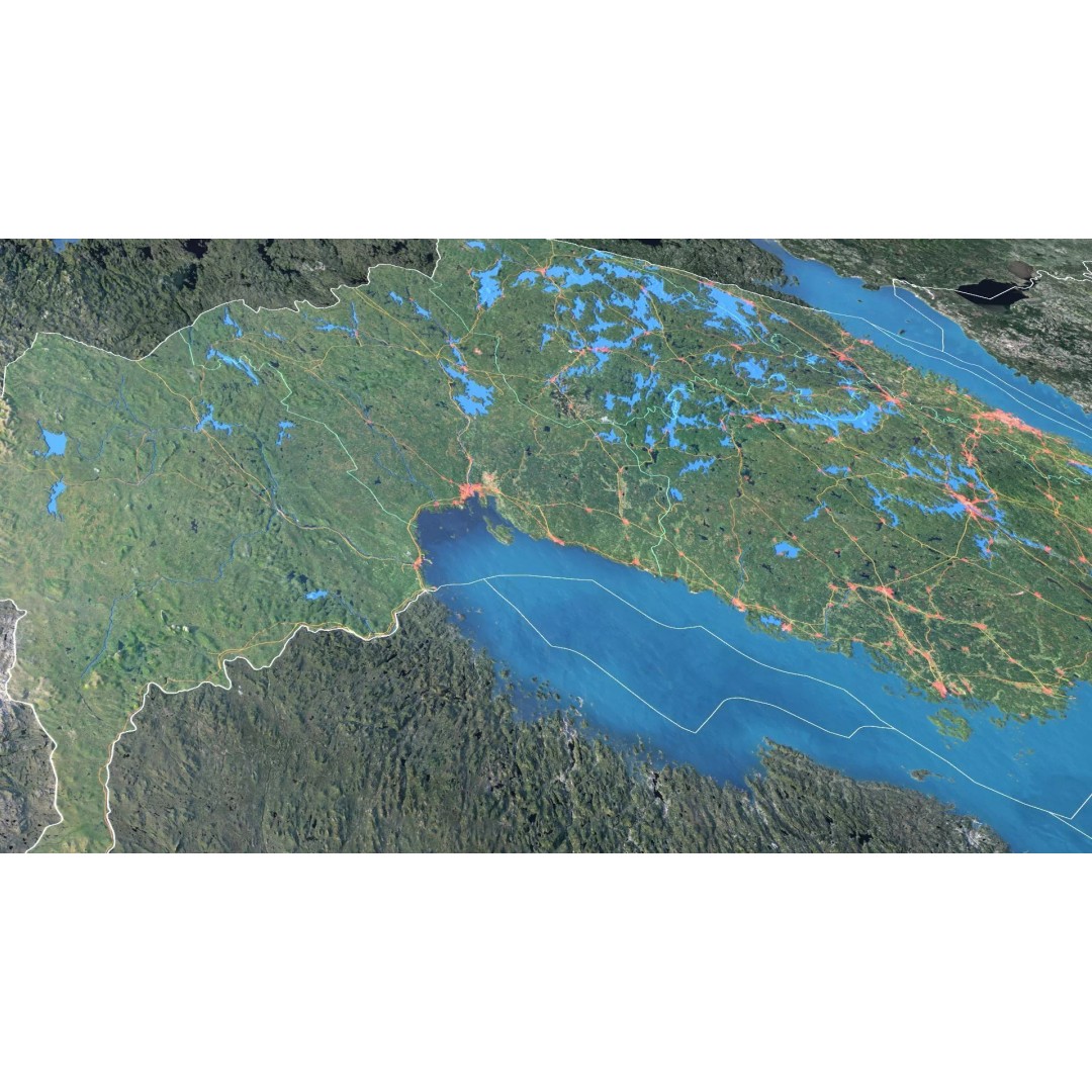 Finland Map 3D Model – Realistic Satellite Terrain, FBX, OBJ - View 7