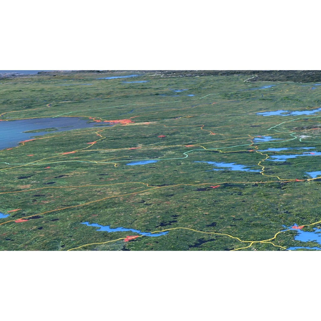 Finland Map 3D Model – Realistic Satellite Terrain, FBX, OBJ - View 9