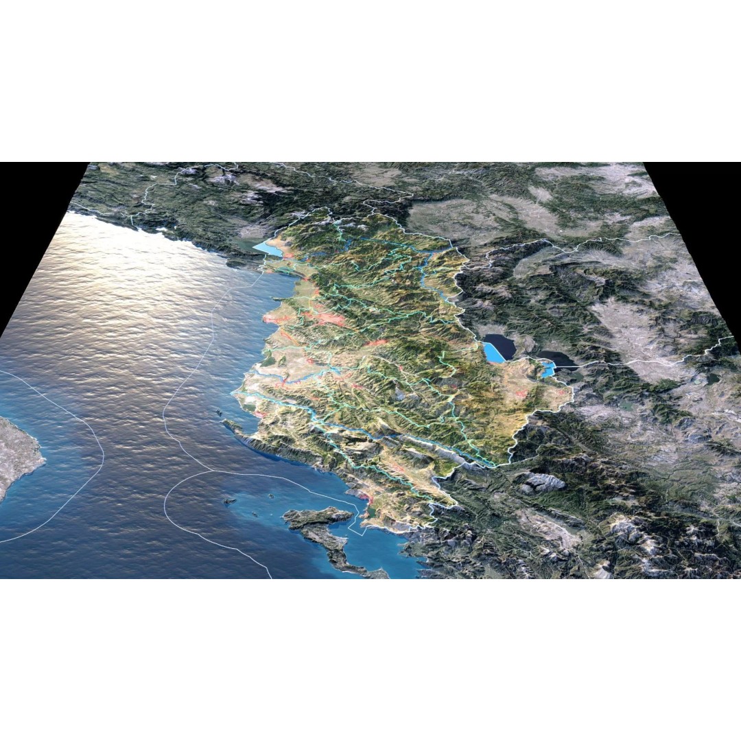 Albania Map 3D Model – 8K Realistic Terrain with DEM Data, FBX/OBJ - View 10