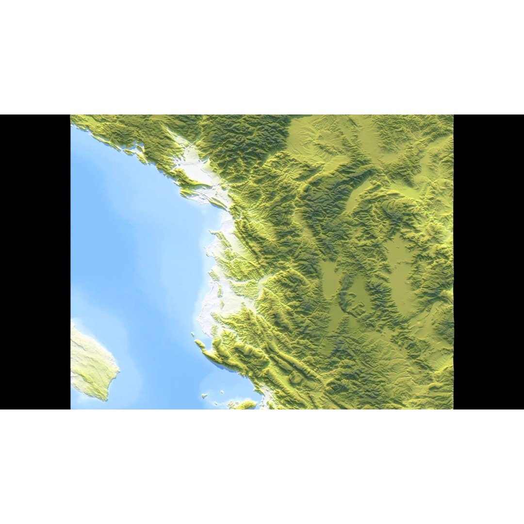 Albania Map 3D Model – 8K Realistic Terrain with DEM Data, FBX/OBJ - View 11