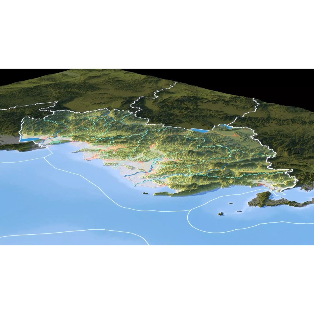 Albania Map 3D Model – 8K Realistic Terrain with DEM Data, FBX/OBJ - View 13