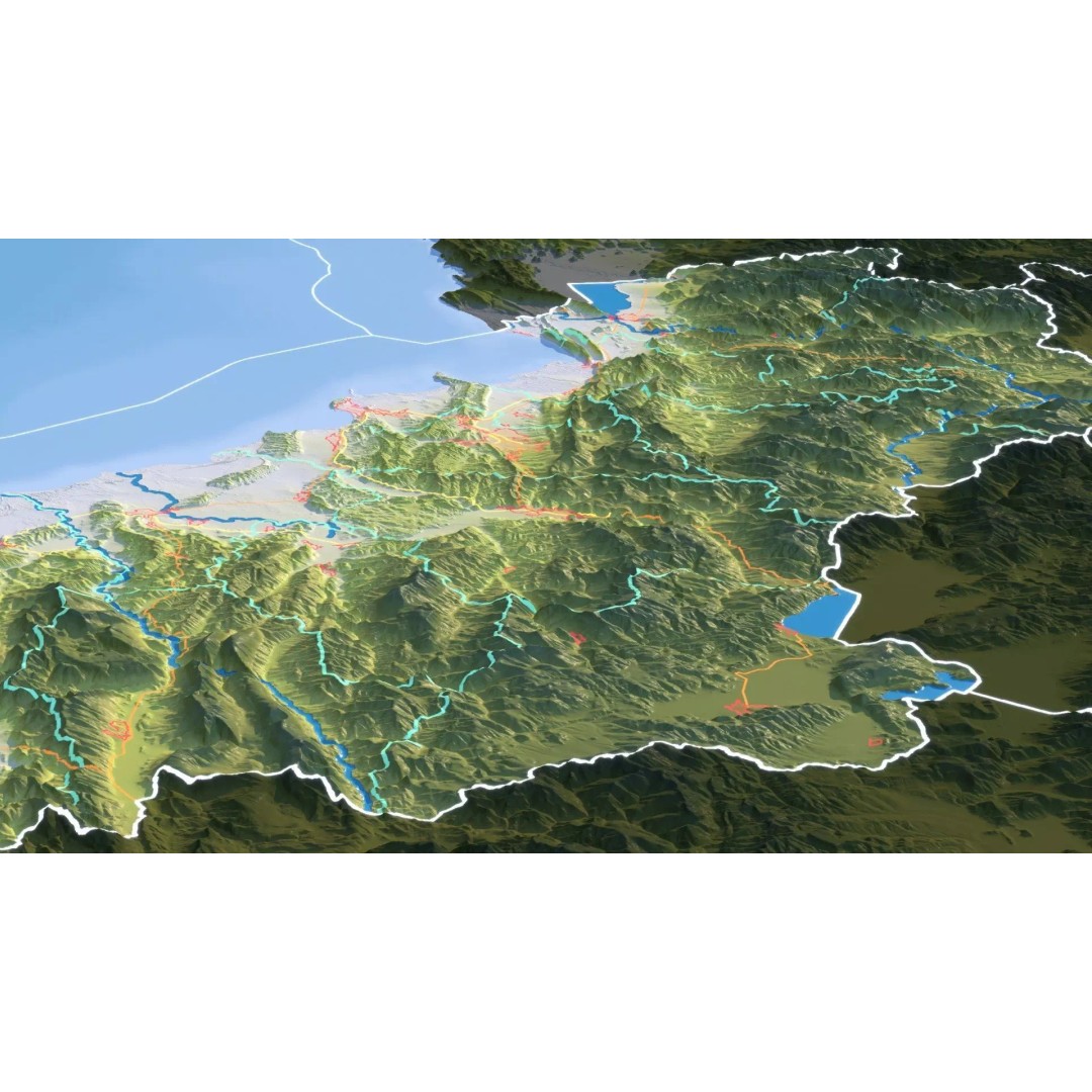 Albania Map 3D Model – 8K Realistic Terrain with DEM Data, FBX/OBJ - View 14