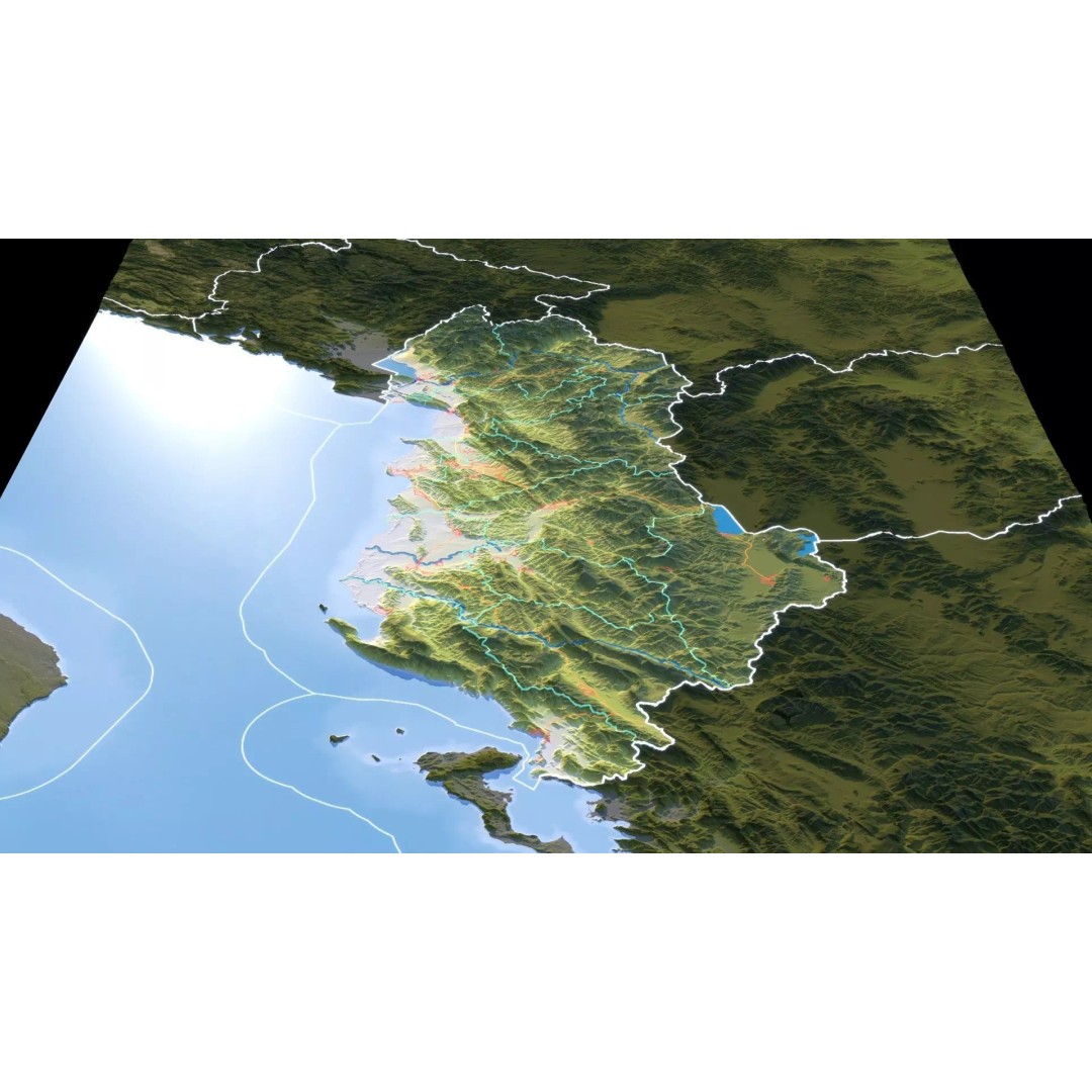 Albania Map 3D Model – 8K Realistic Terrain with DEM Data, FBX/OBJ - View 19