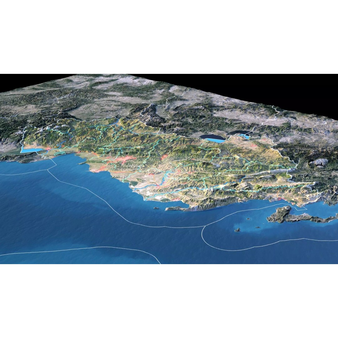 Albania Map 3D Model – 8K Realistic Terrain with DEM Data, FBX/OBJ - View 4