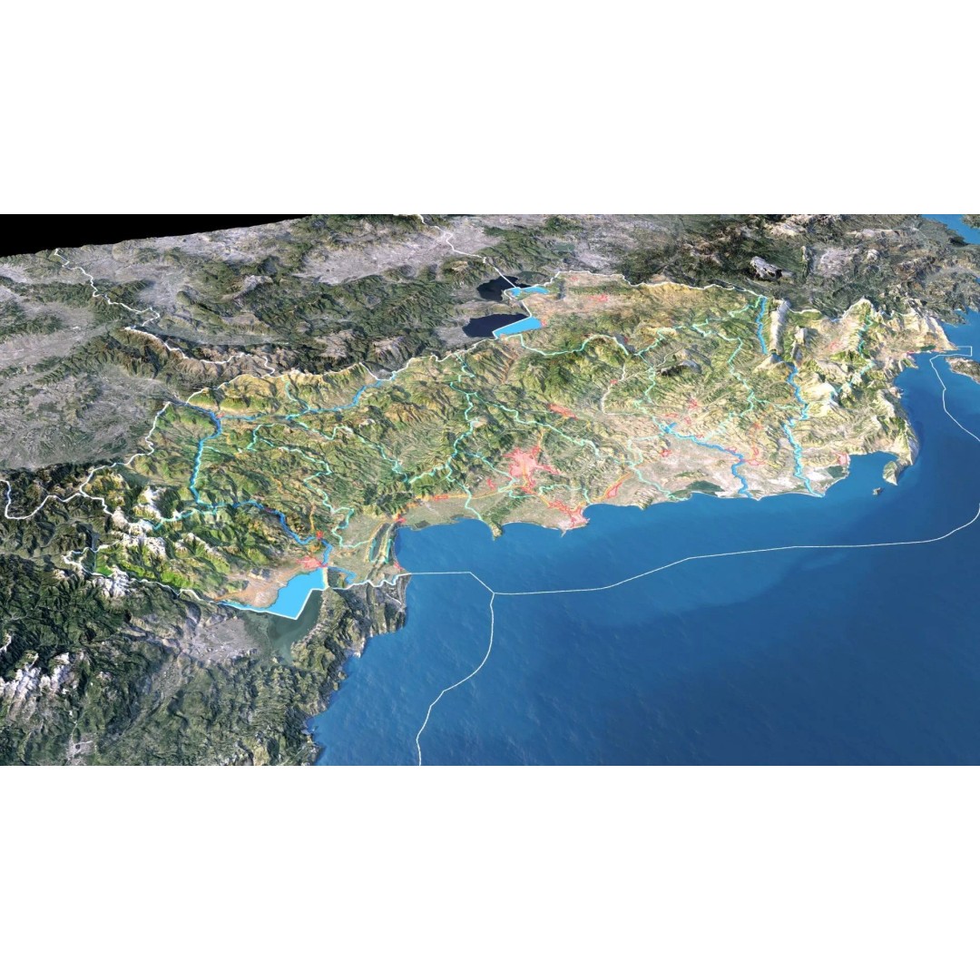 Albania Map 3D Model – 8K Realistic Terrain with DEM Data, FBX/OBJ - View 6