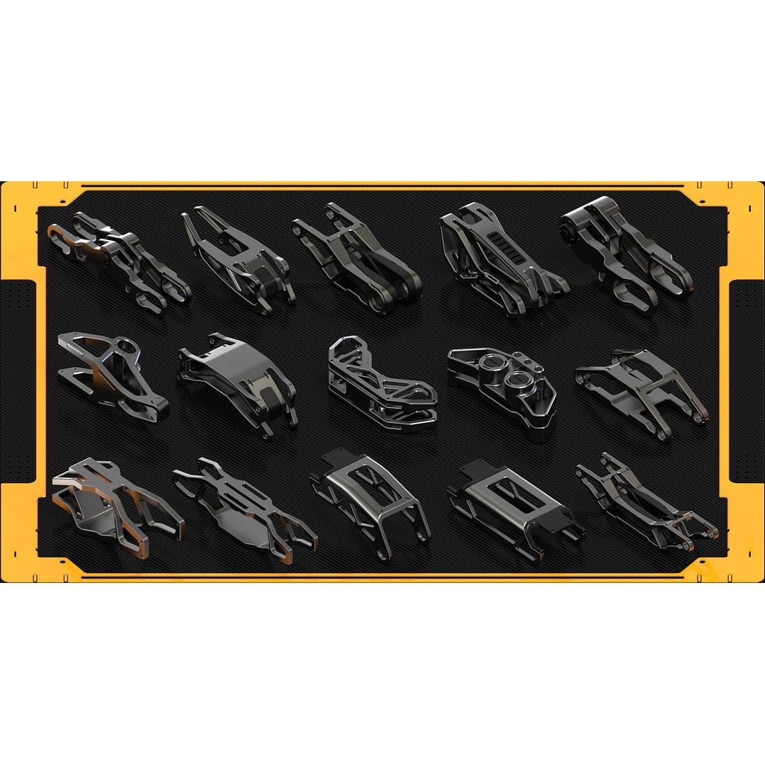 Sci-Fi Spaceship 3D Model – Hard Surface Kitbash, FBX/OBJ - View 8