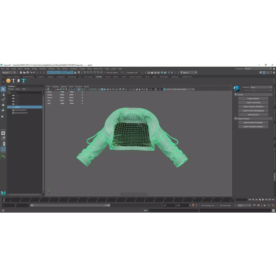 Space Explorer Jacket 3D Model – Low Poly Real-Time Outfit, FBX - View 10