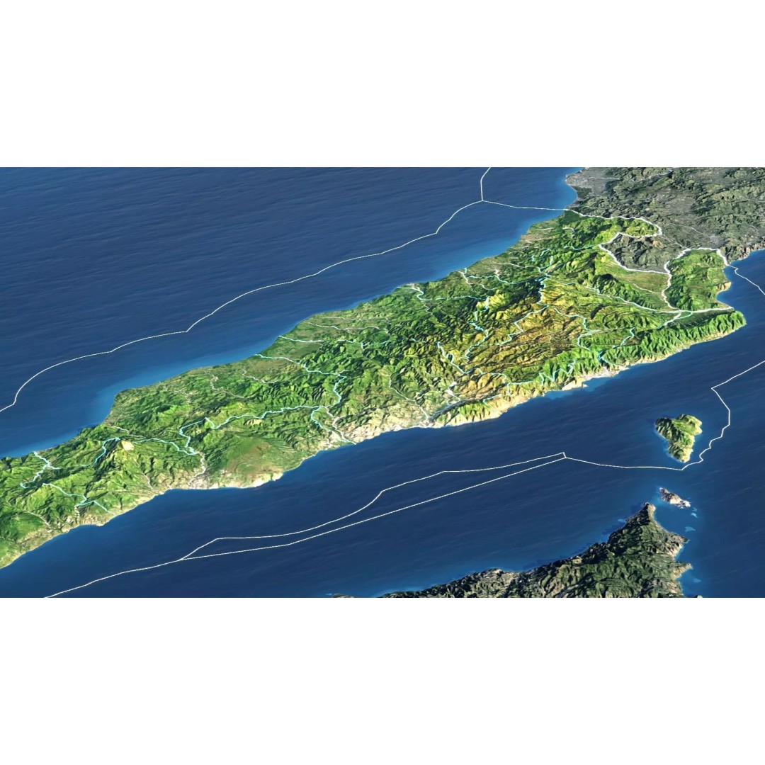 East Timor Map 3D Model – Realistic 8K Satellite Terrain, FBX, OBJ - View 8
