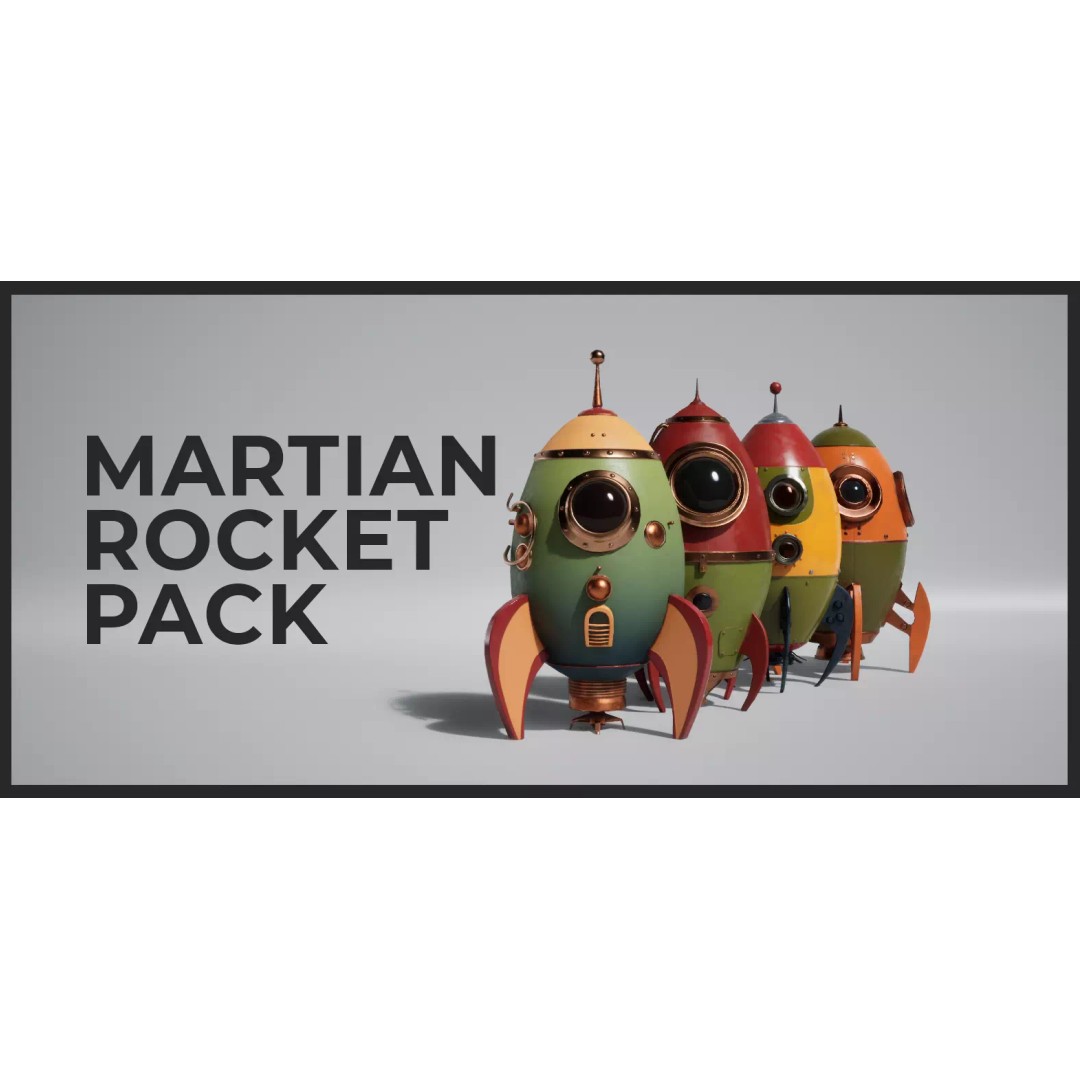 Martian Rocket Pack 3D Model – Low Poly Game Asset, FBX & OBJ Formats - View 2