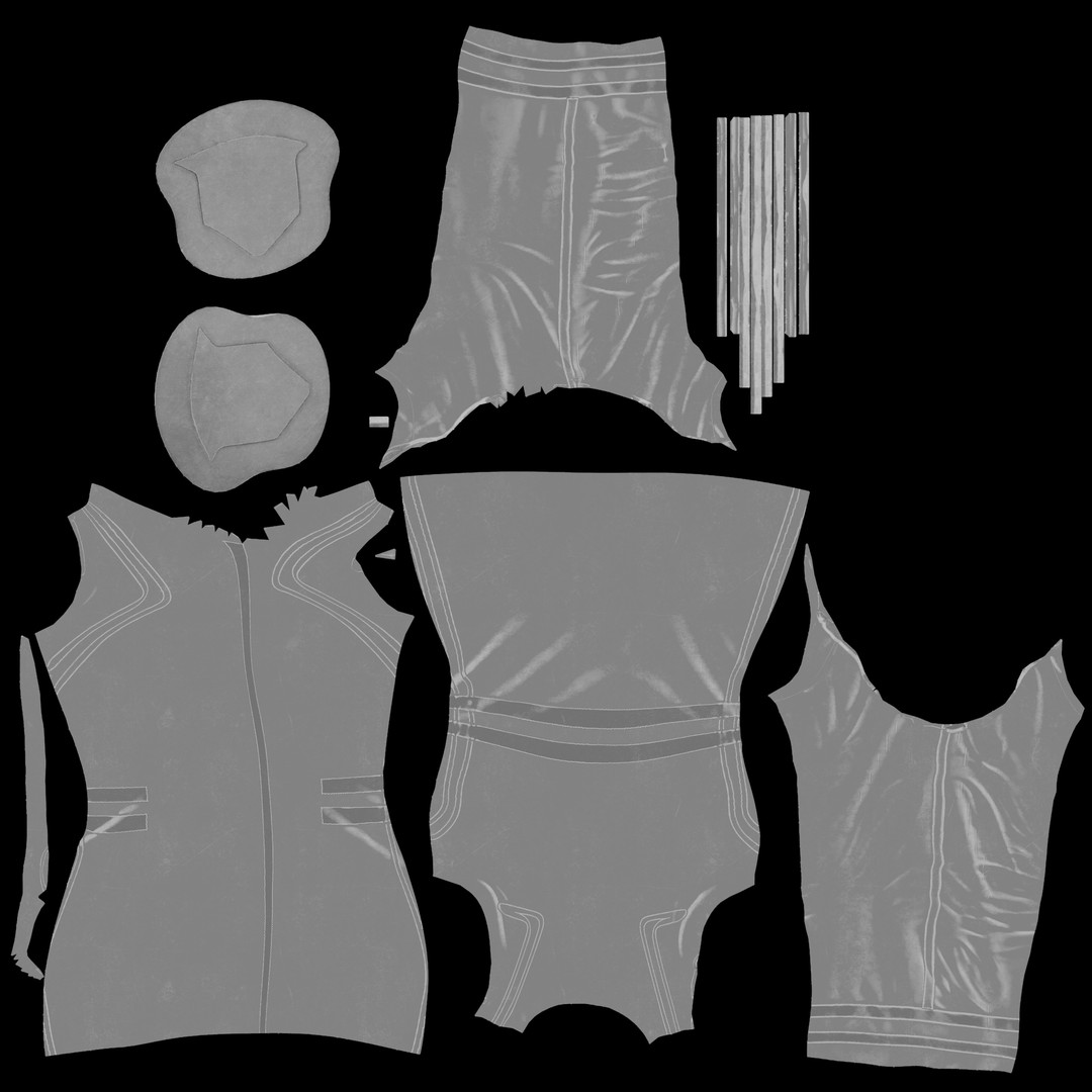 Futuristic Space Secretary Uniform 3D Model – Low Poly Game Asset, FBX - View 13