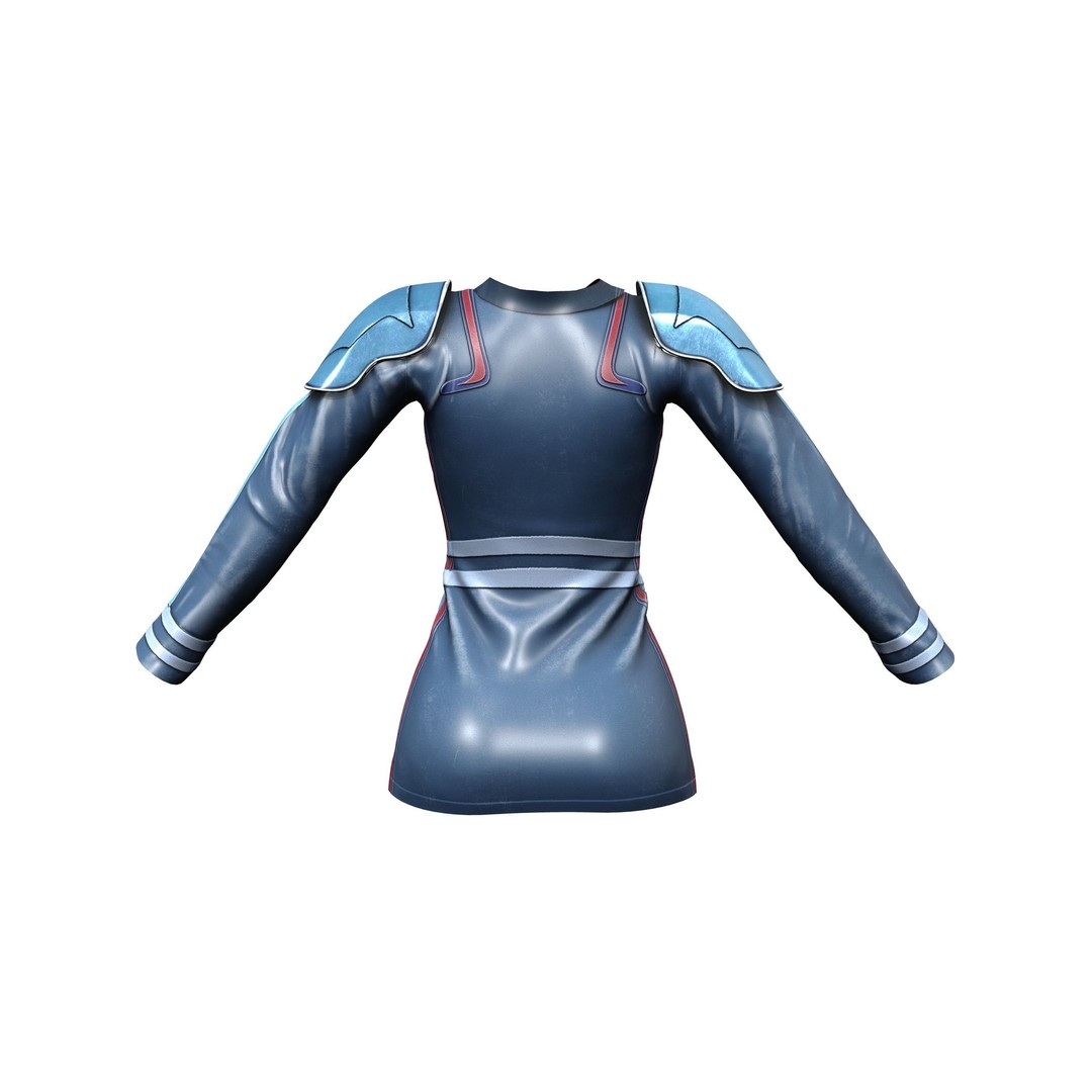 Futuristic Space Secretary Uniform 3D Model – Low Poly Game Asset, FBX - View 6