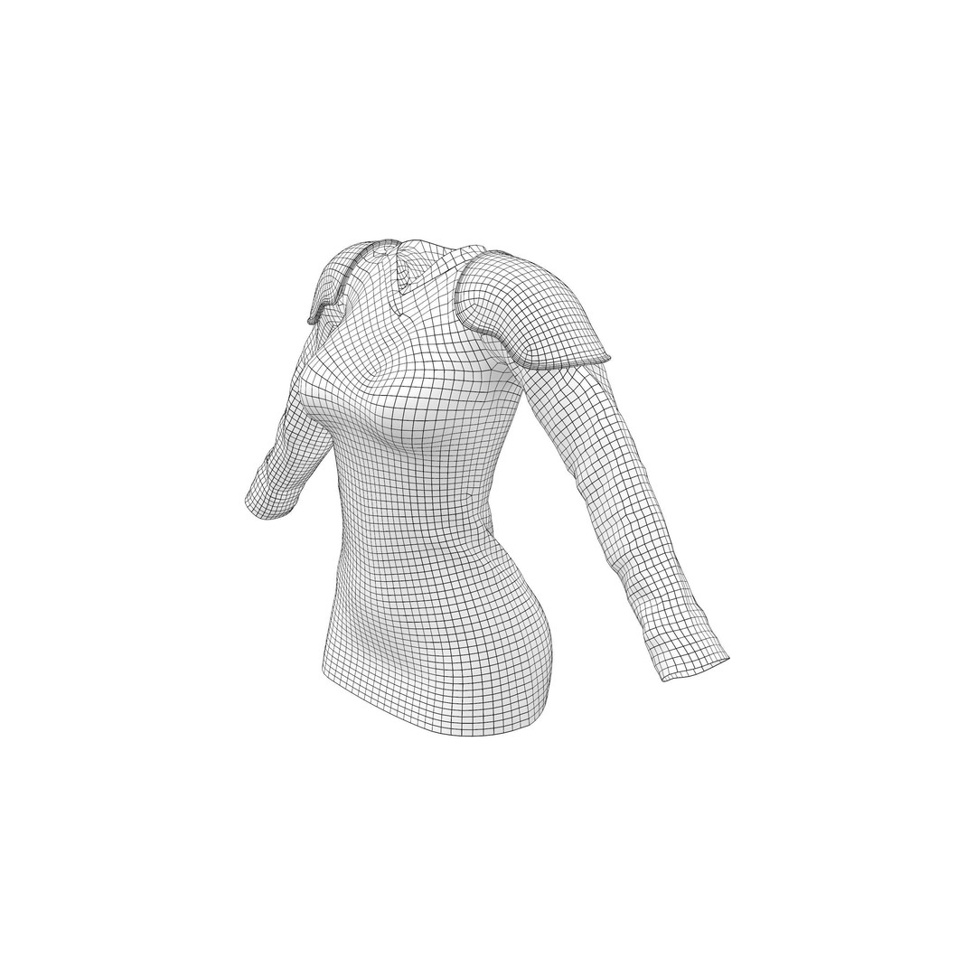 Futuristic Space Secretary Uniform 3D Model – Low Poly Game Asset, FBX - View 9