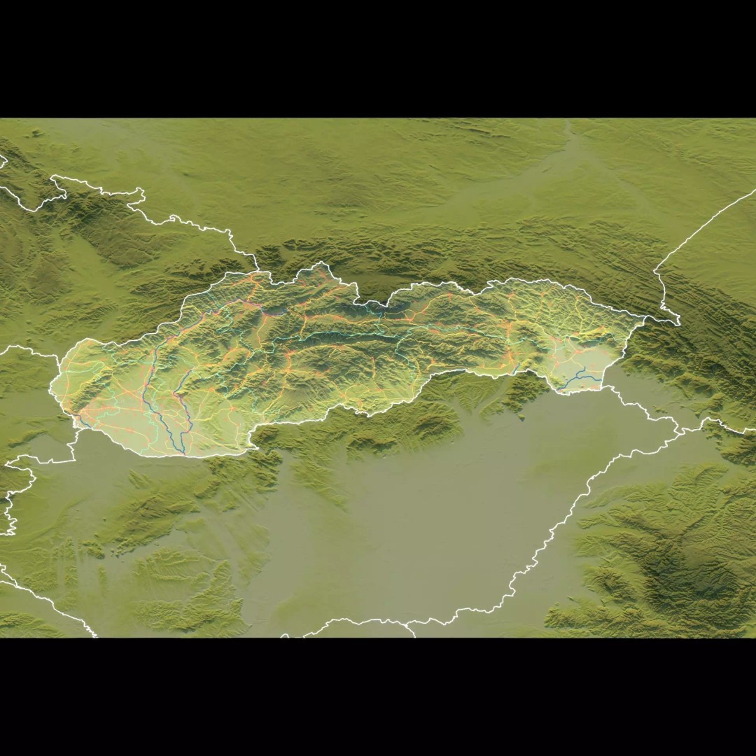 Slovakia Map 3D Model – Realistic Satellite Terrain, 14K Textures - View 11
