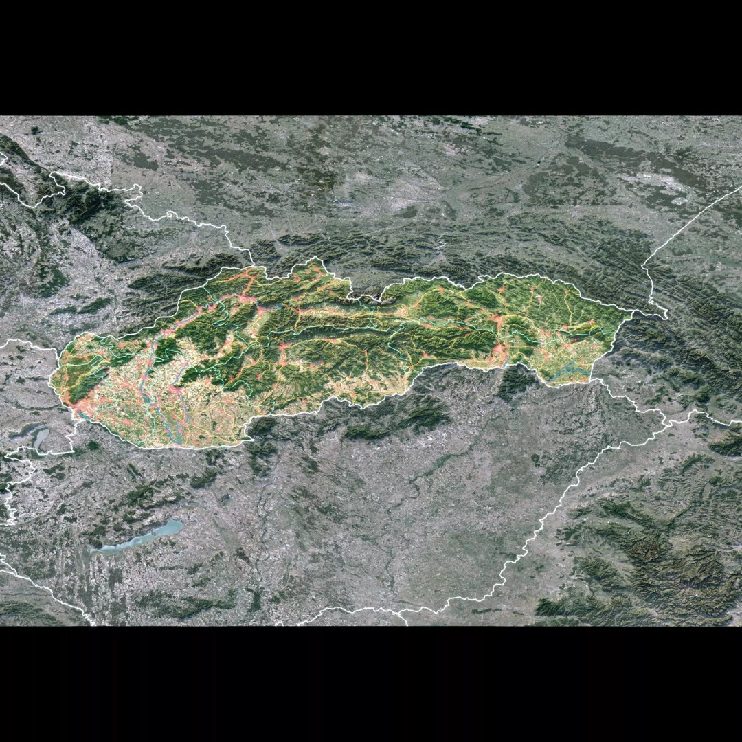 Slovakia Map 3D Model – Realistic Satellite Terrain, 14K Textures - View 3