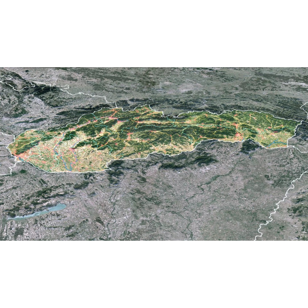 Slovakia Map 3D Model – Realistic Satellite Terrain, 14K Textures - View 4