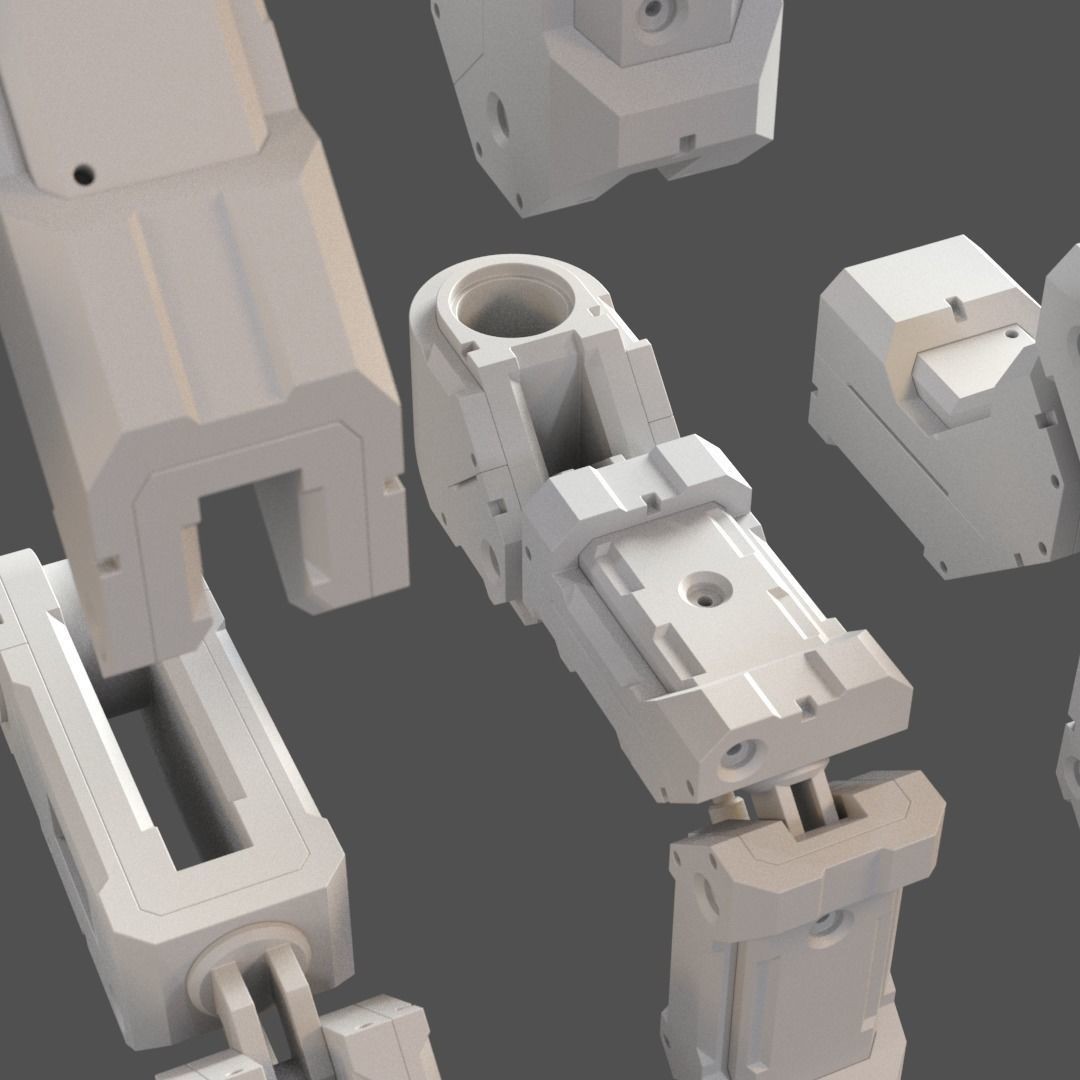 Mecha Details Kit-Bash 3D Model – Unique Mechanical Designs, OBJ & FBX