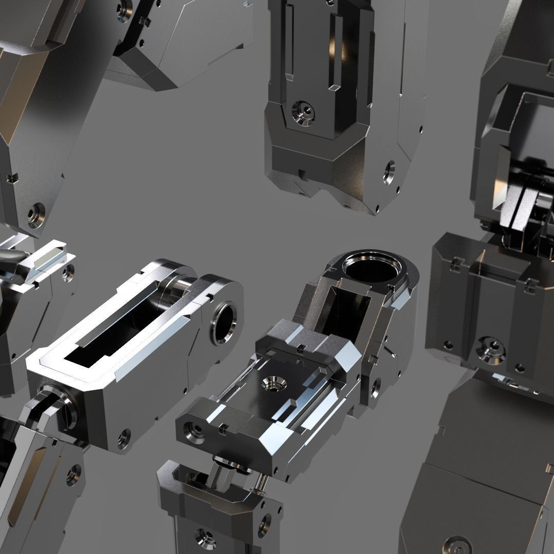 Mecha Details Kit-Bash 3D Model – Unique Mechanical Designs, OBJ & FBX - View 4