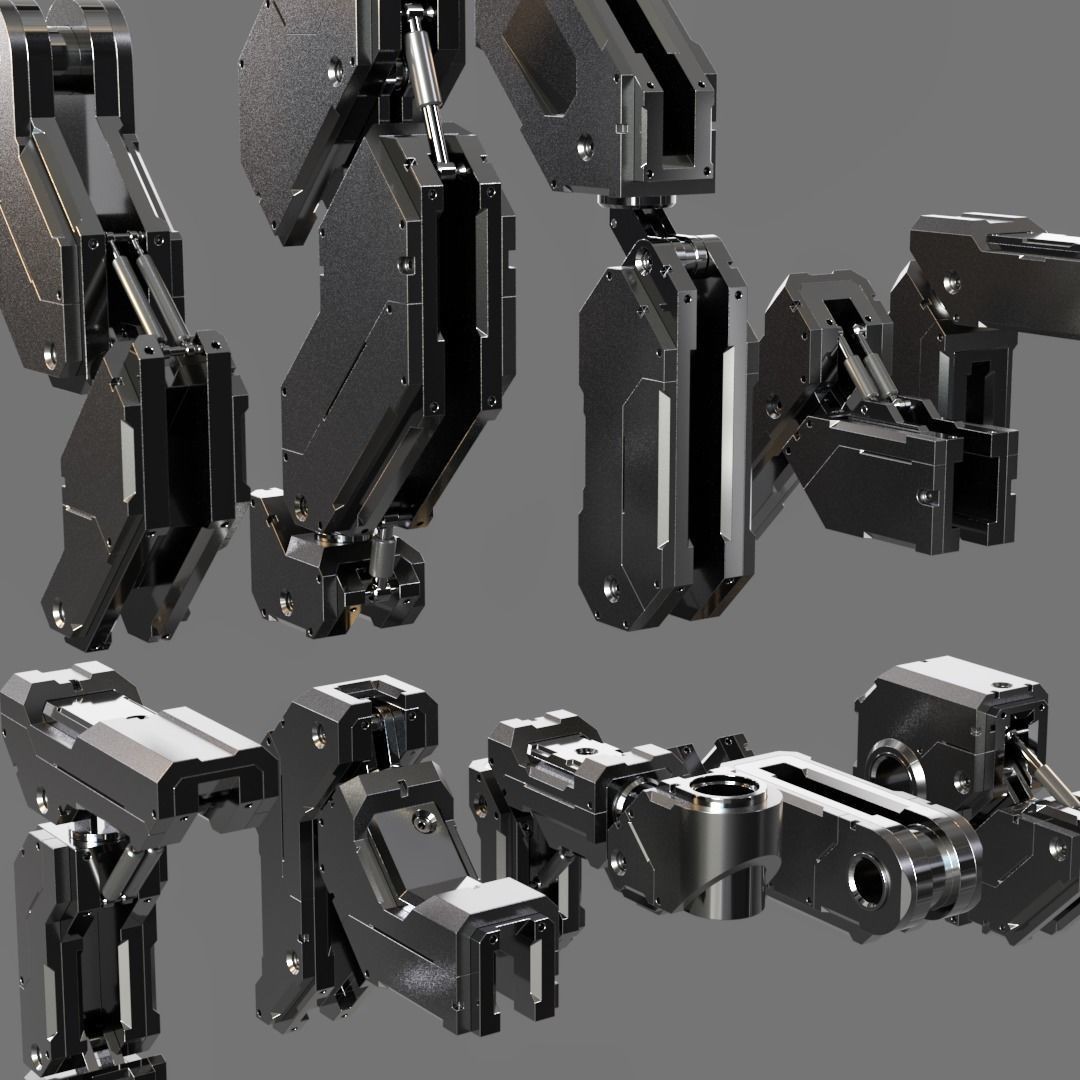 Mecha Details Kit-Bash 3D Model – Unique Mechanical Designs, OBJ & FBX - View 5