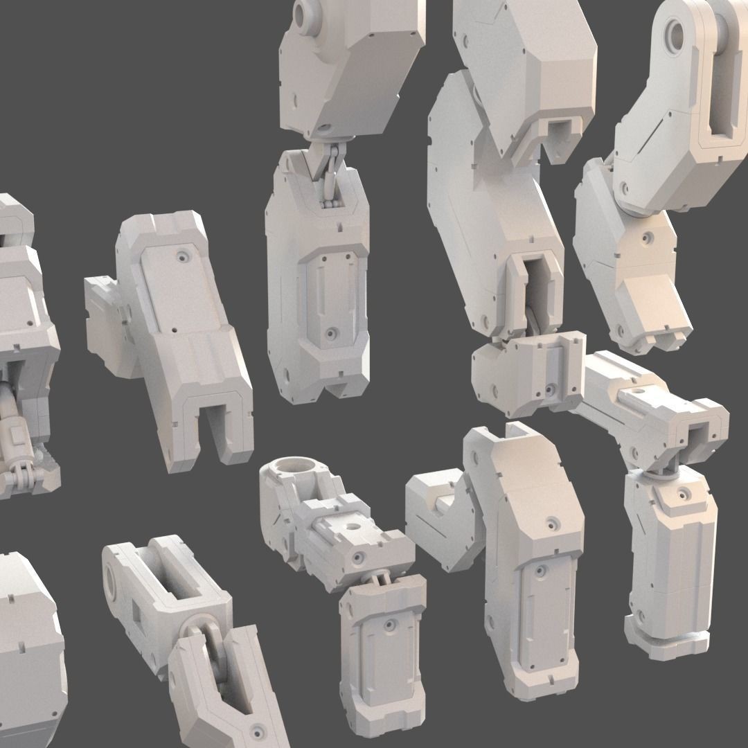 Mecha Details Kit-Bash 3D Model – Unique Mechanical Designs, OBJ & FBX - View 58