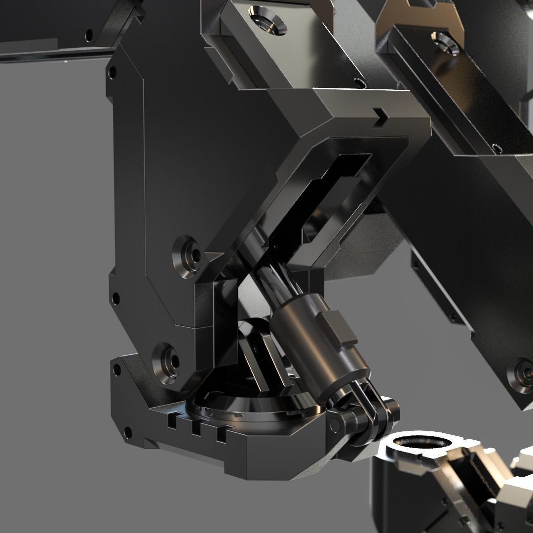 Mecha Details Kit-Bash 3D Model – Unique Mechanical Designs, OBJ & FBX - View 6