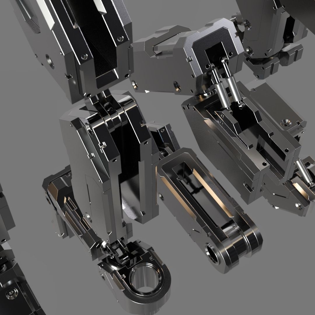Mecha Details Kit-Bash 3D Model – Unique Mechanical Designs, OBJ & FBX - View 7