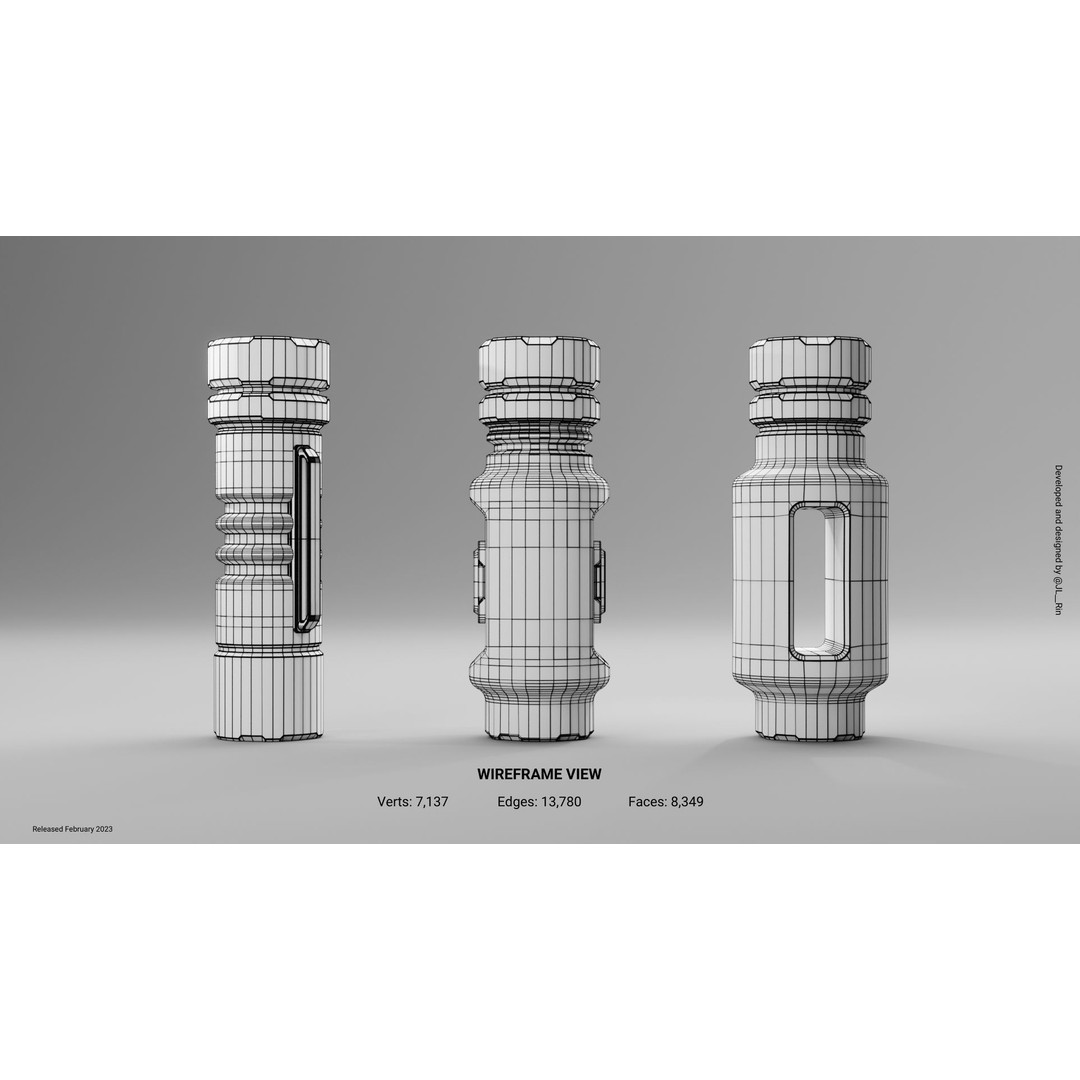 Cyberpunk Bottles 3D Model – Futuristic Design with PBR Textures, Blender