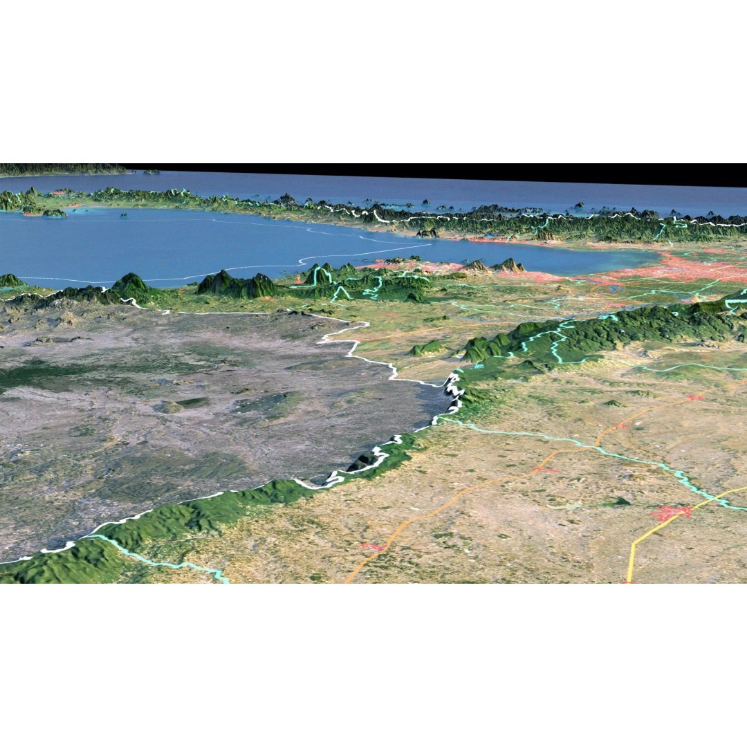 Thailand Map 3D Model – Realistic Satellite Terrain, 27K Textures, FBX/OBJ - View 10