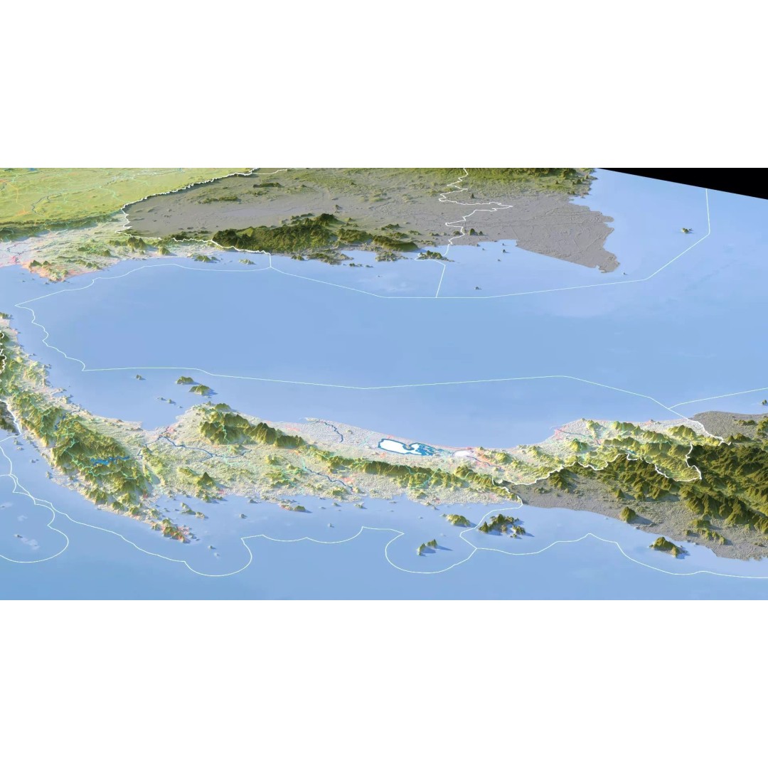 Thailand Map 3D Model – Realistic Satellite Terrain, 27K Textures, FBX/OBJ - View 14