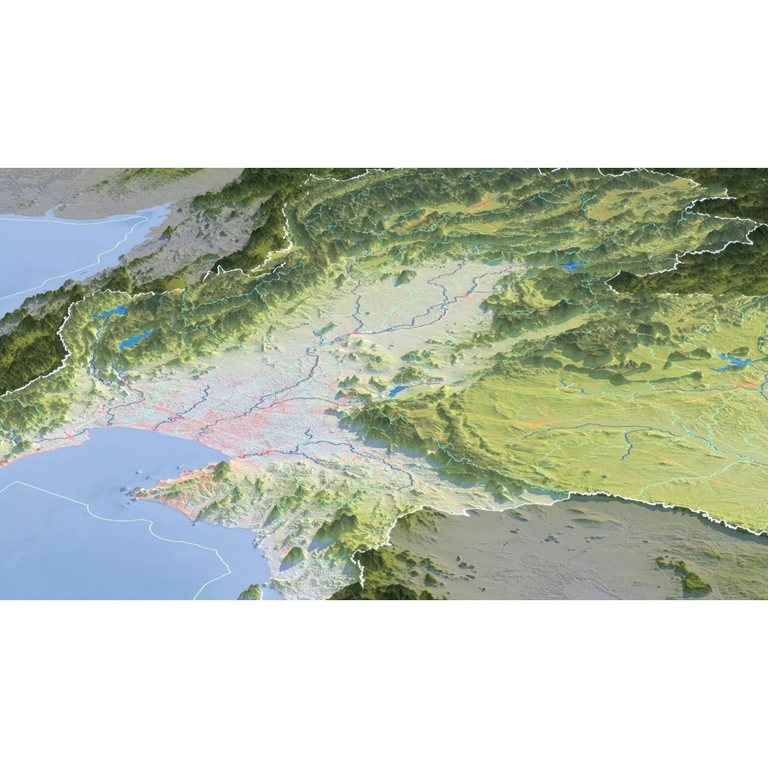 Thailand Map 3D Model – Realistic Satellite Terrain, 27K Textures, FBX/OBJ - View 15