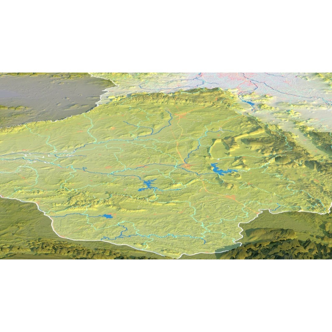 Thailand Map 3D Model – Realistic Satellite Terrain, 27K Textures, FBX/OBJ - View 17