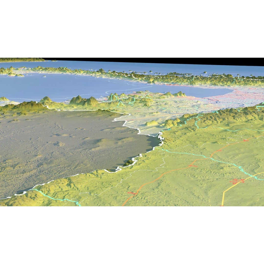 Thailand Map 3D Model – Realistic Satellite Terrain, 27K Textures, FBX/OBJ - View 19