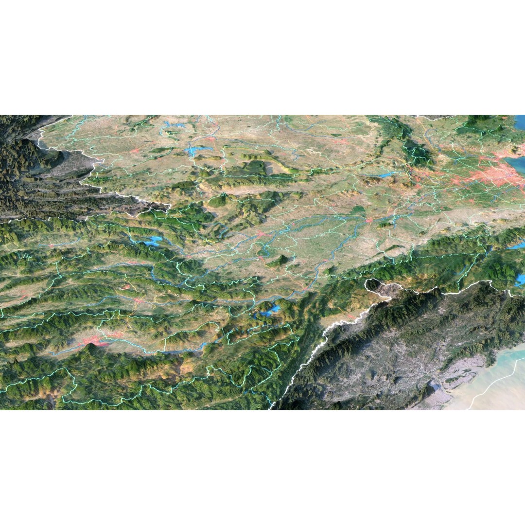 Thailand Map 3D Model – Realistic Satellite Terrain, 27K Textures, FBX/OBJ - View 7