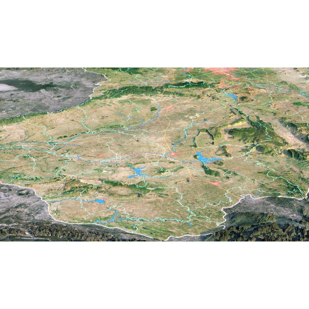 Thailand Map 3D Model – Realistic Satellite Terrain, 27K Textures, FBX/OBJ - View 8