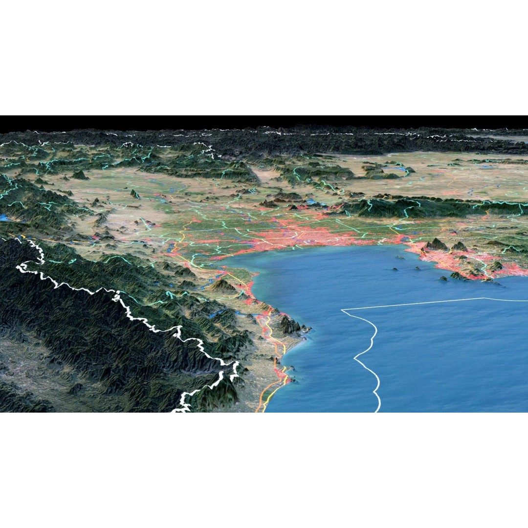 Thailand Map 3D Model – Realistic Satellite Terrain, 27K Textures, FBX/OBJ - View 9