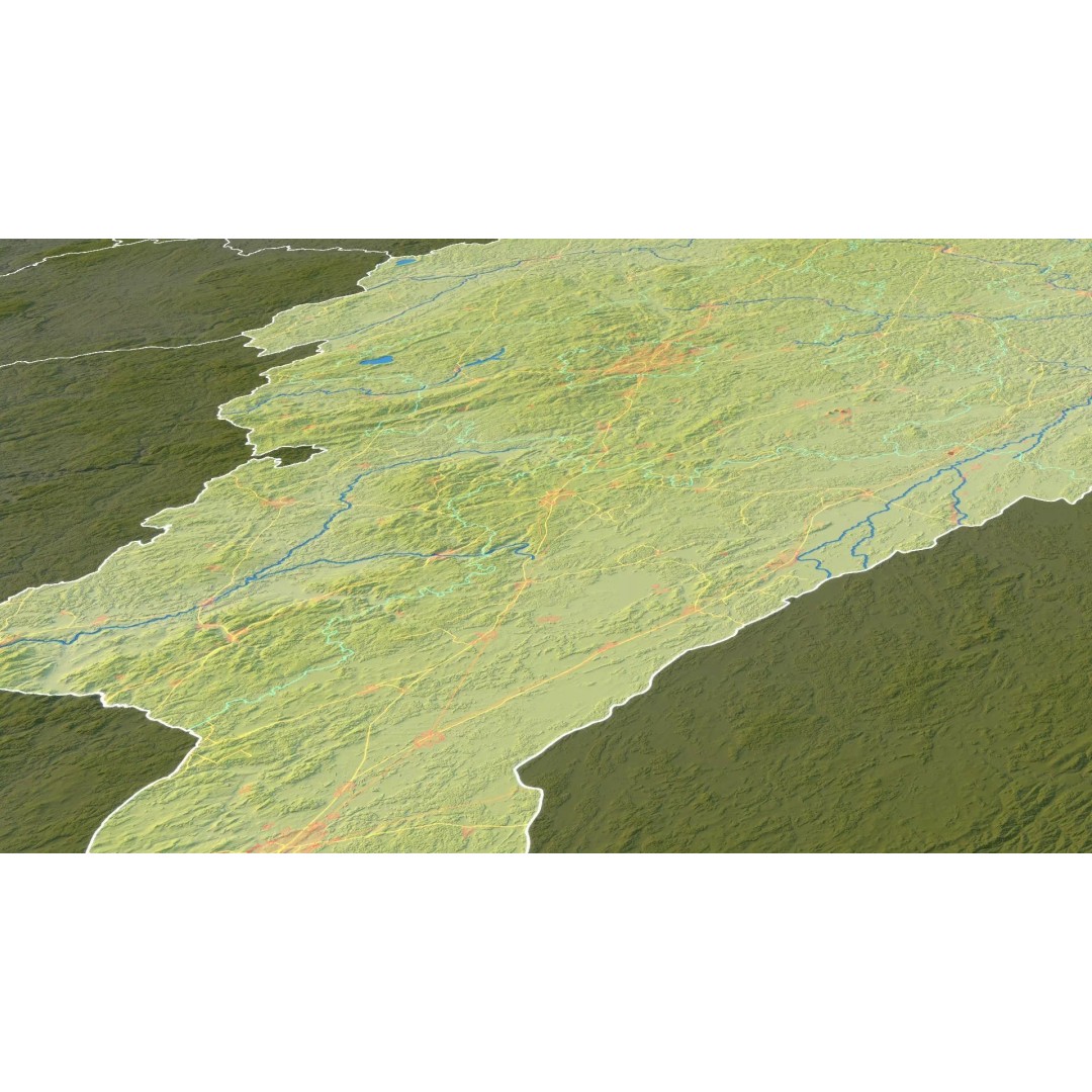 Belarus Map 3D Model – Realistic Satellite Terrain with PBR Textures - View 13