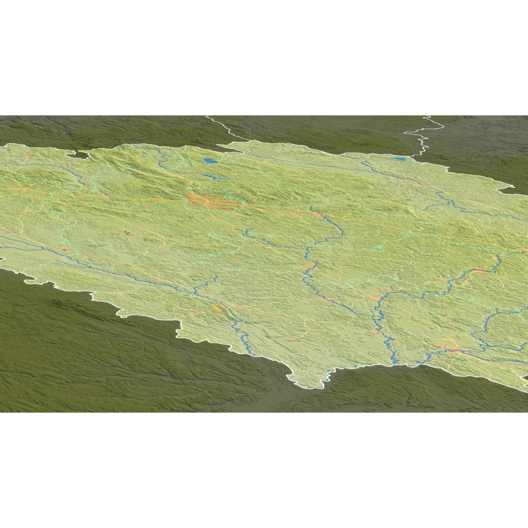 Belarus Map 3D Model – Realistic Satellite Terrain with PBR Textures - View 14