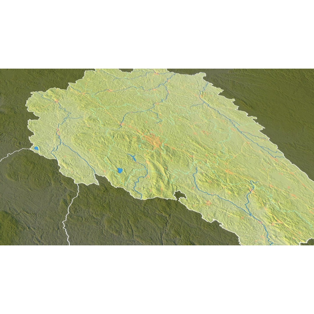 Belarus Map 3D Model – Realistic Satellite Terrain with PBR Textures - View 15