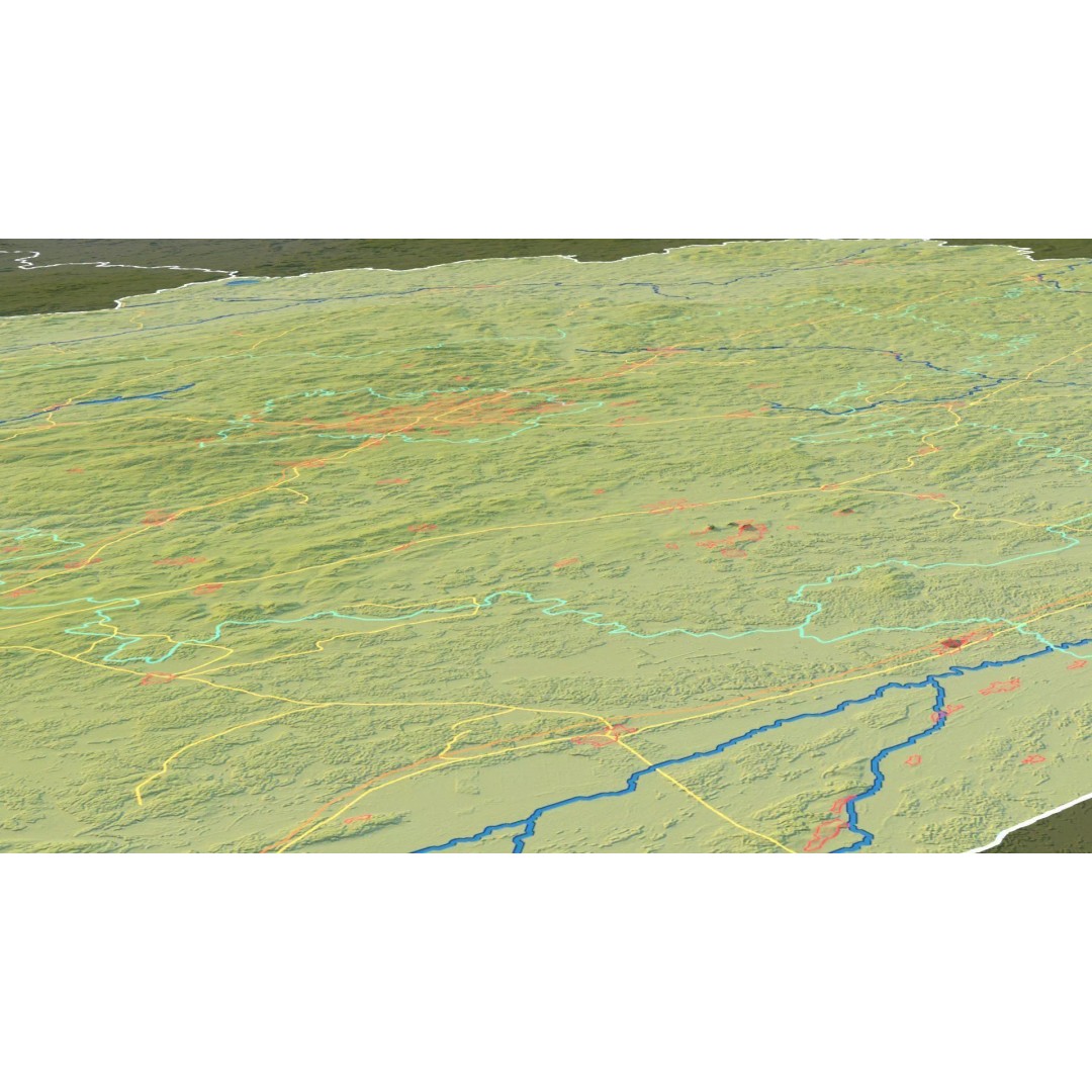 Belarus Map 3D Model – Realistic Satellite Terrain with PBR Textures - View 17